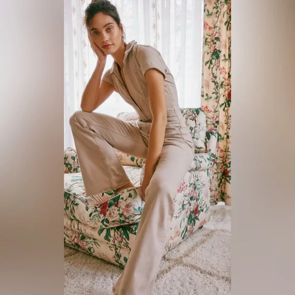 WE THE FREE JAYDE DENIM FLARED JUMPSUIT SIZE SMALL - Picture 8 of 12